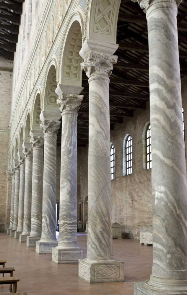 Wall Art Painting id:130505, Name: Italy, Ravenna Church of St Apollinare columns, Artist: Kaveney, Wendy