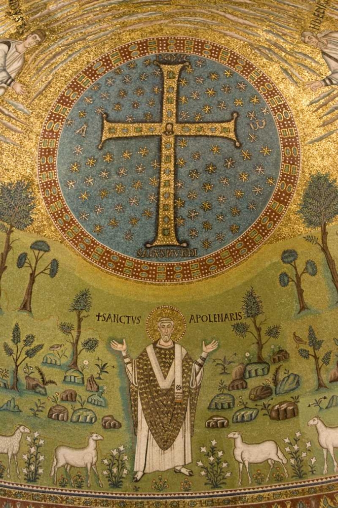 Wall Art Painting id:130425, Name: Italy, Ravenna Church of St Apollinare Mosaic, Artist: Kaveney, Wendy