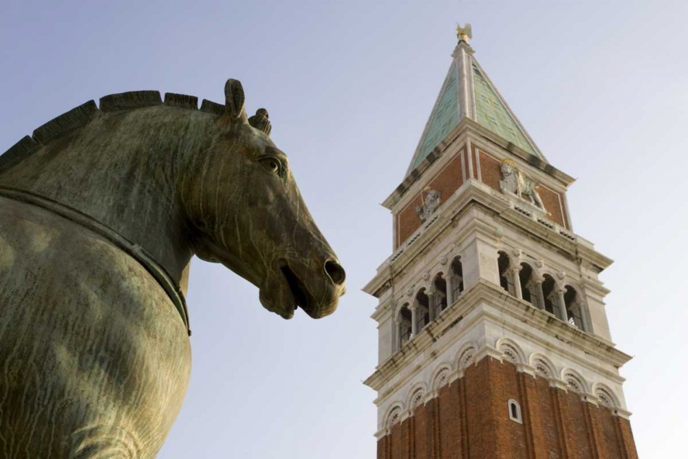 Wall Art Painting id:130128, Name: Italy, Venice San Marco Horse and Campanile, Artist: Kaveney, Wendy