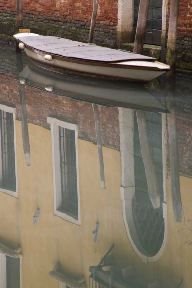 Wall Art Painting id:130165, Name: Italy, Venice Building and boat reflections, Artist: Kaveney, Wendy