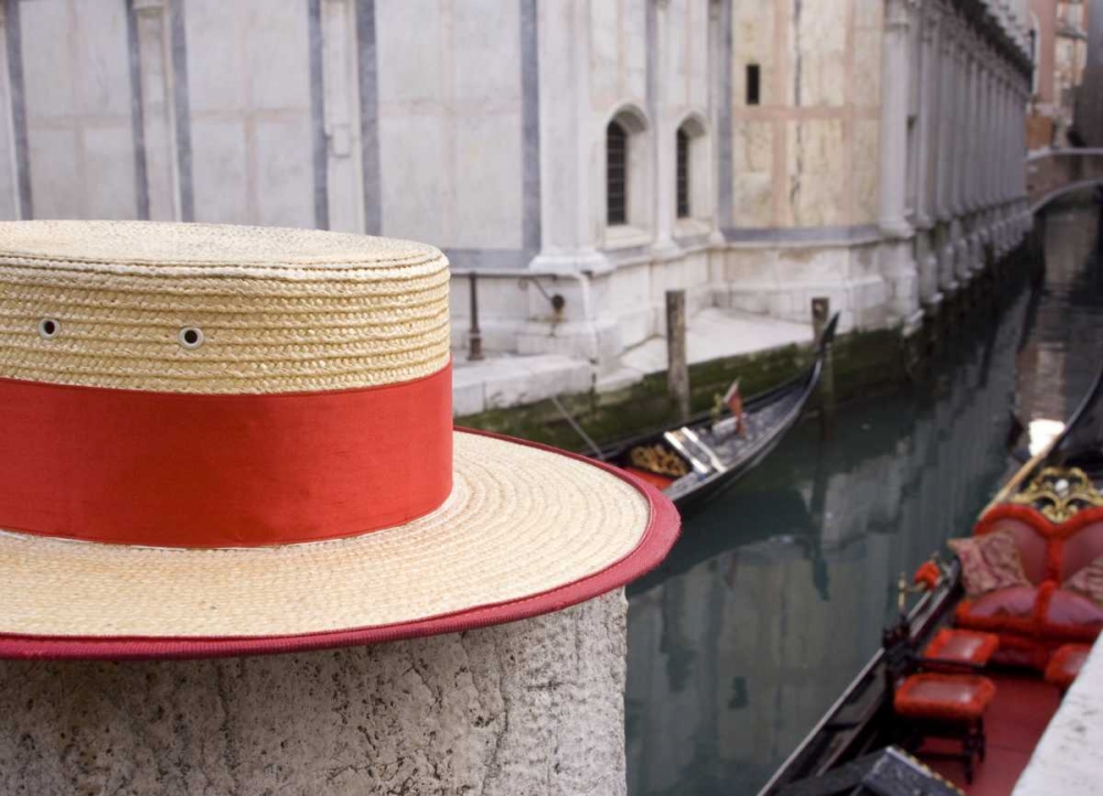 Wall Art Painting id:130041, Name: Italy, Venice Detail of a gondoliers hat, Artist: Kaveney, Wendy