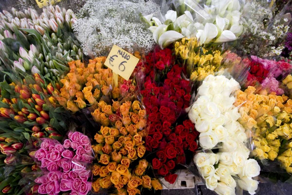 Wall Art Painting id:130067, Name: Italy, Venice Flowers for sale in a market, Artist: Kaveney, Wendy