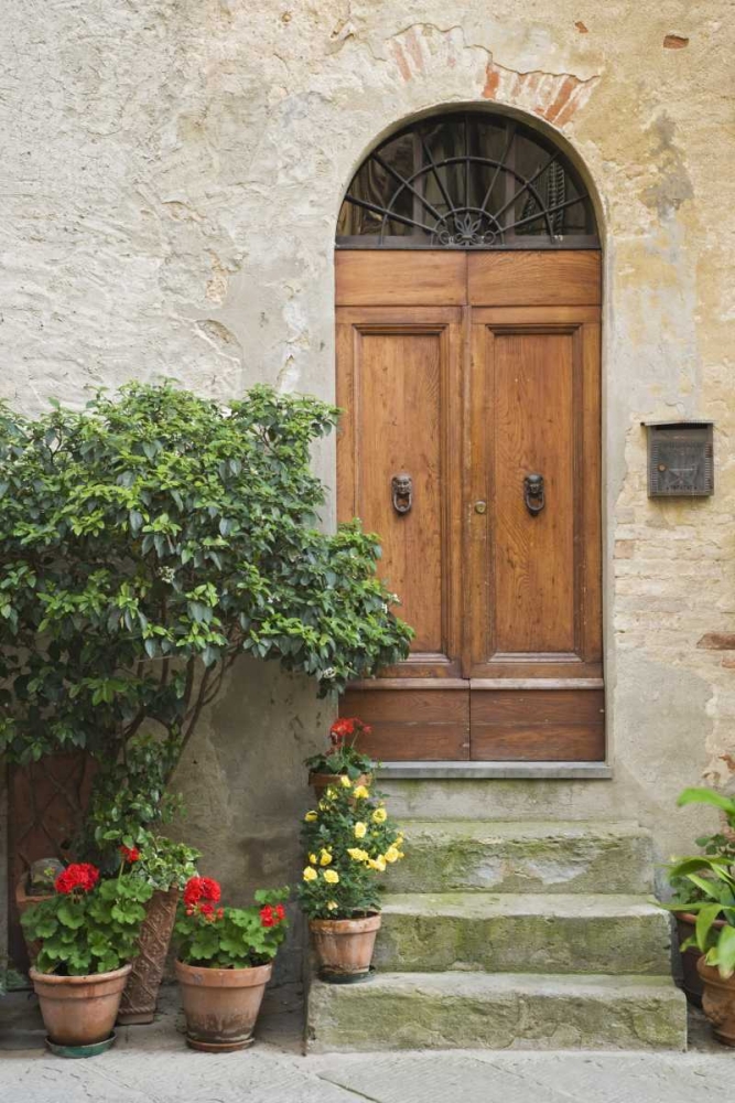 Wall Art Painting id:127713, Name: Italy, Tuscany, Pienza Doorway to a residence, Artist: Flaherty, Dennis