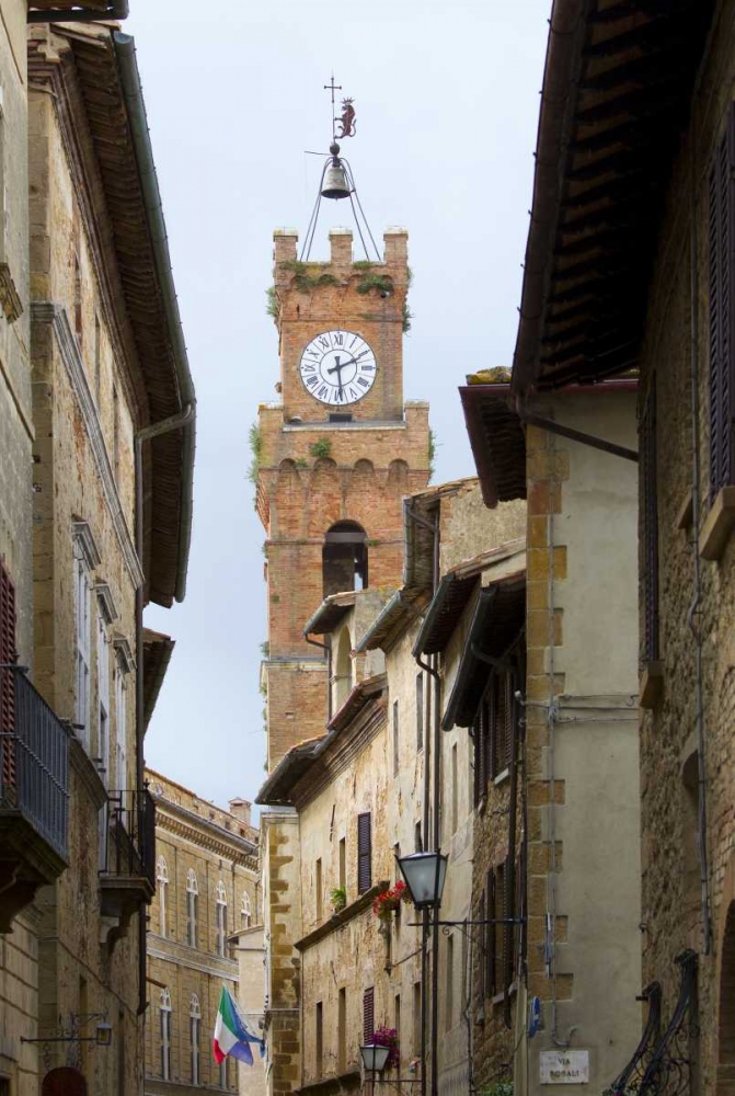 Wall Art Painting id:127256, Name: Italy, Tuscany, Pienza City street view, Artist: Delisle, Gilles