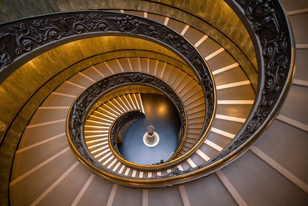 Wall Art Painting id:517976, Name: Europe-Italy-Rome-Bramante Stairwell at the Vatican Museum, Artist: Jaynes Gallery