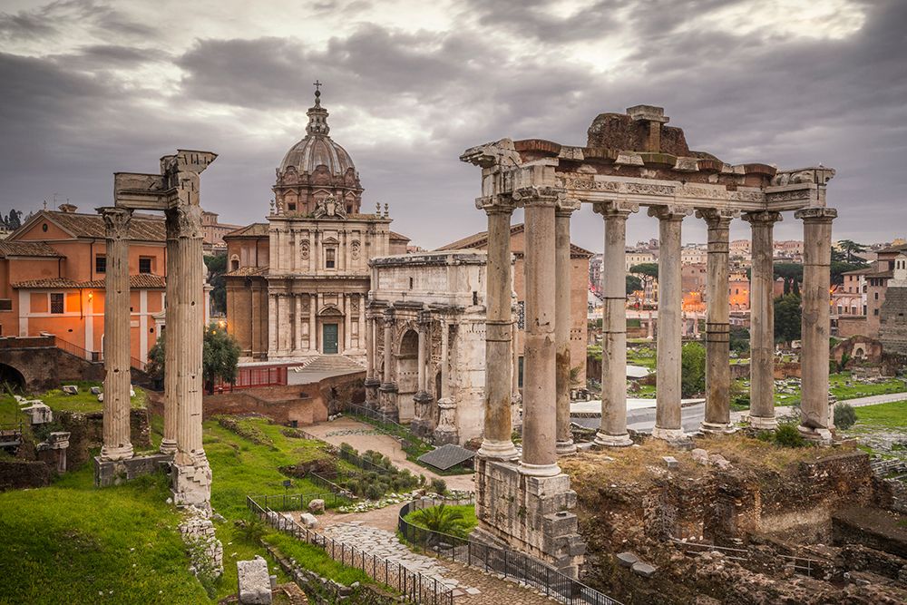 Wall Art Painting id:518005, Name: Europe-Italy-Rome-Ruins of Roman Temple of Saturn, Artist: Jaynes Gallery