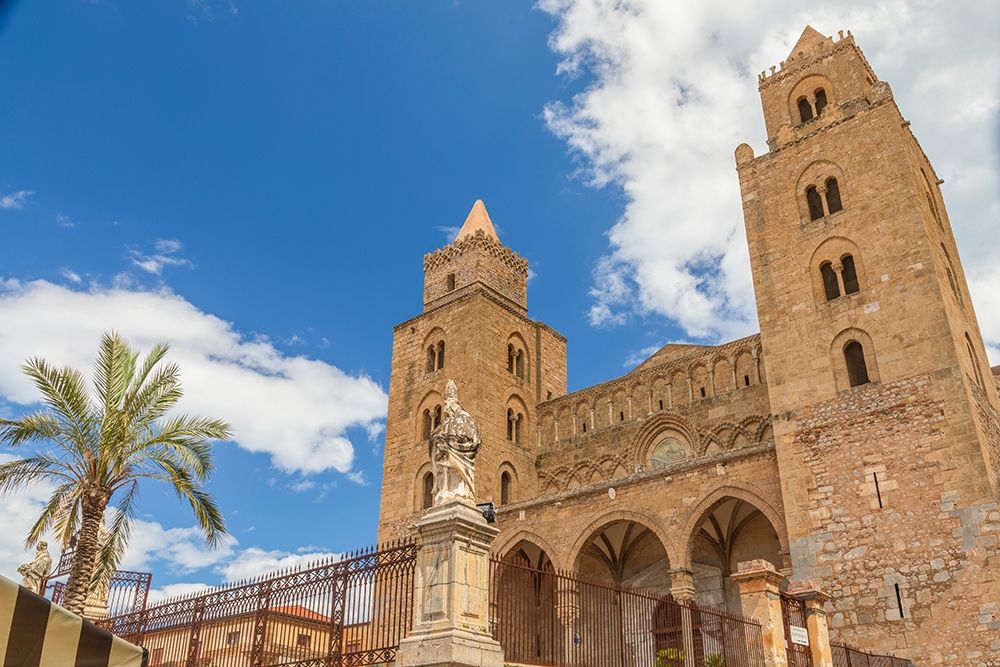 Wall Art Painting id:402894, Name: Palermo Province-Cefalu Exterior view of the towers of the Cefalu Cathedral, Artist: Wilson, Emily