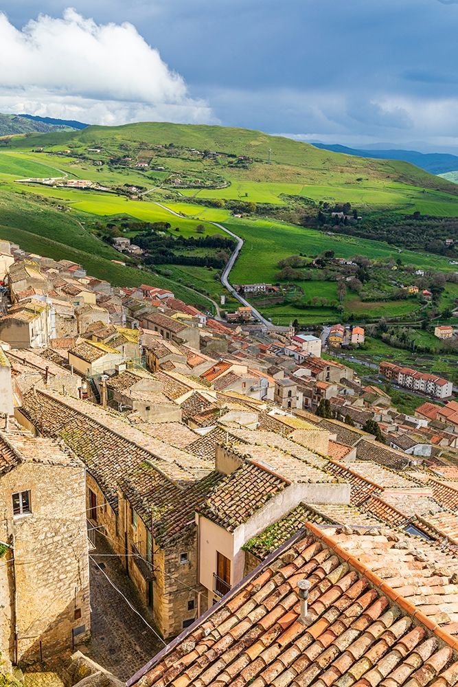 Wall Art Painting id:402898, Name: Palermo Province-Gangi View of the town of Gangi in the mountains of Sicily, Artist: Wilson, Emily