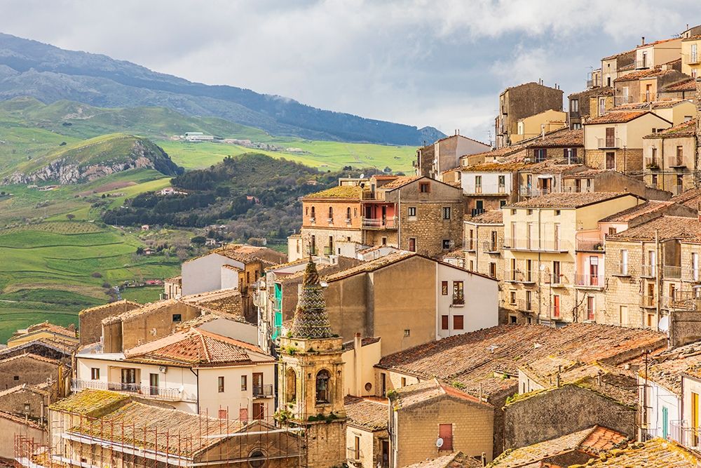 Wall Art Painting id:402900, Name: Palermo Province-Gangi View of the town of Gangi in the mountains of Sicily, Artist: Wilson, Emily