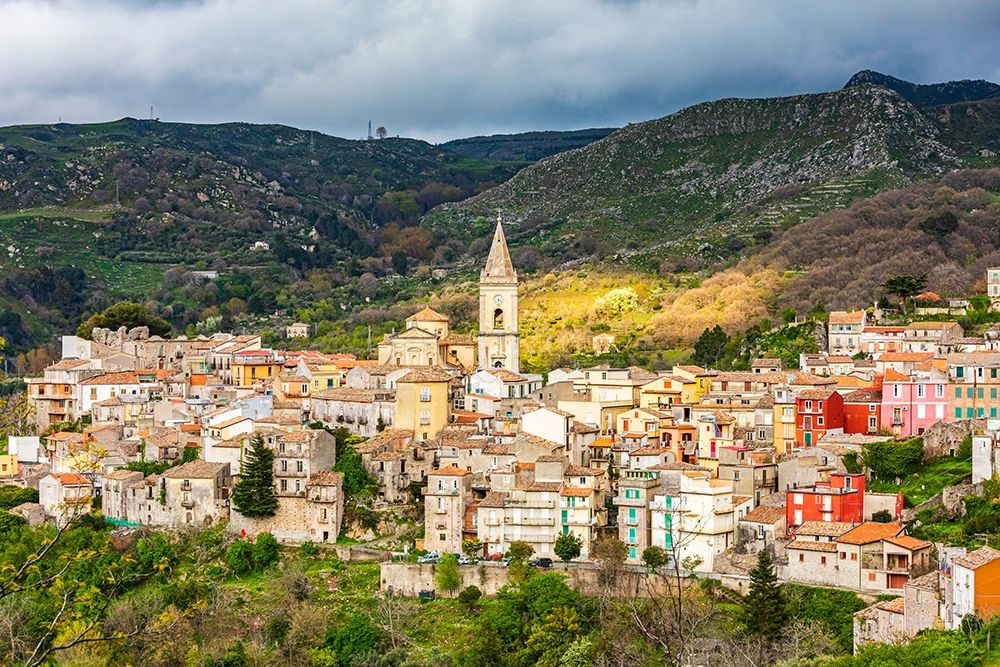 Wall Art Painting id:402918, Name: Messina Province-Novara di Sicilia The medieval hill town of Novara di Sicilia, Artist: Wilson, Emily