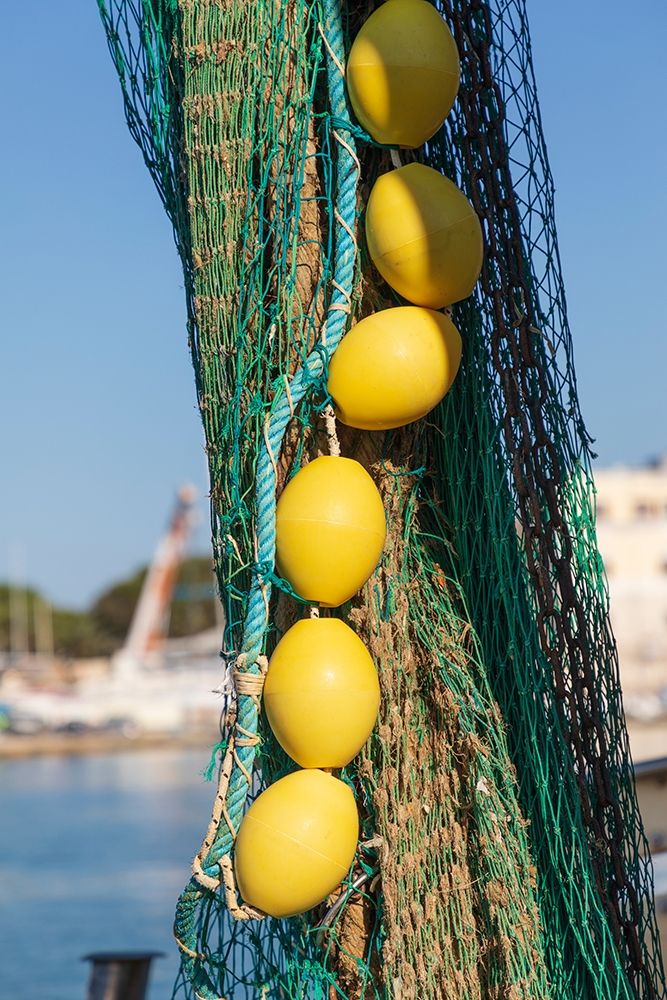 Wall Art Painting id:402955, Name: Italy-Apulia-Province of Barletta-Andria-Trani-Trani Close-up of fishing net and floats, Artist: Wilson, Emily