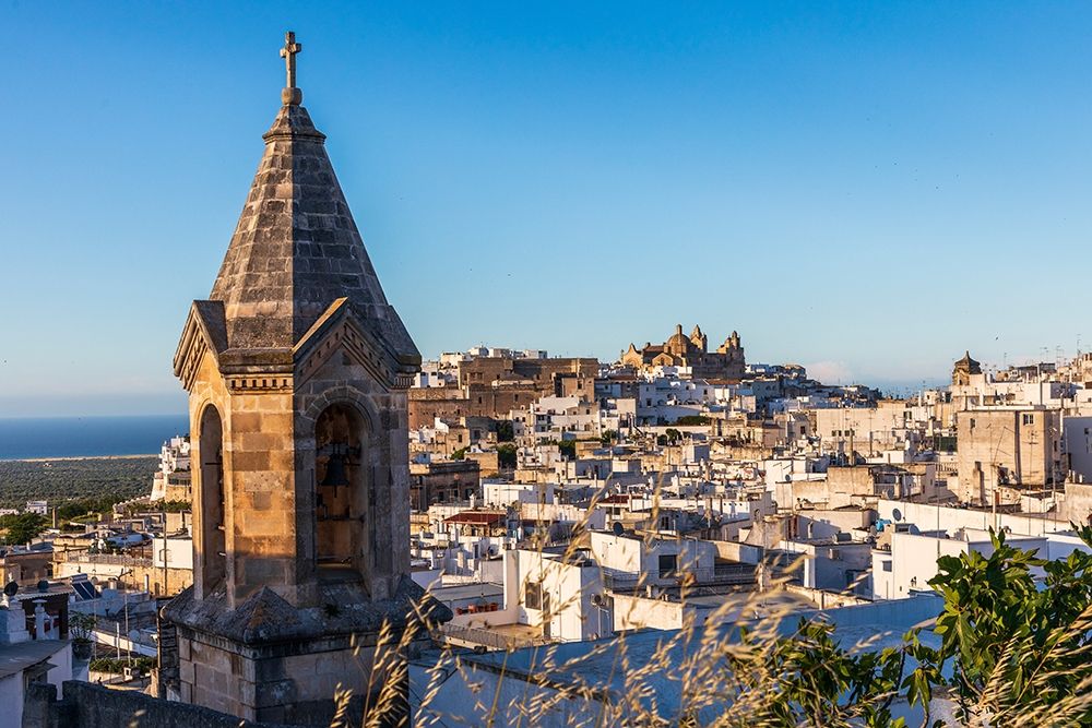 Wall Art Painting id:402987, Name: Italy-Apulia-Province of Brindisi-Ostuni View over the town with unidentified church bell tower, Artist: Wilson, Emily