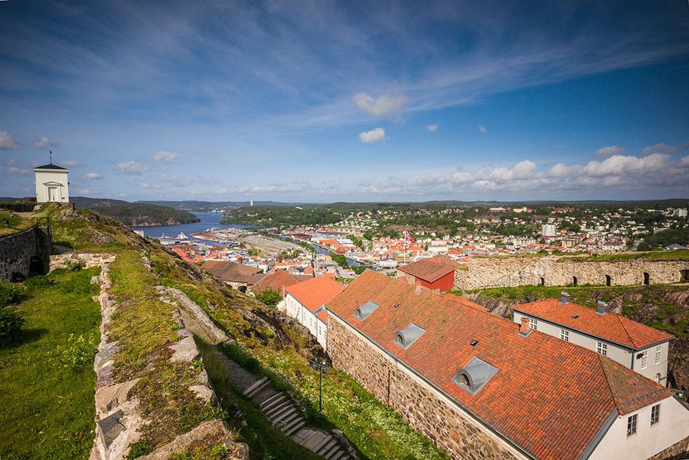 Wall Art Painting id:518115, Name: Norway-Ostfold County-Halden-town view from Fredriksten Fortress, Artist: Bibikow, Walter