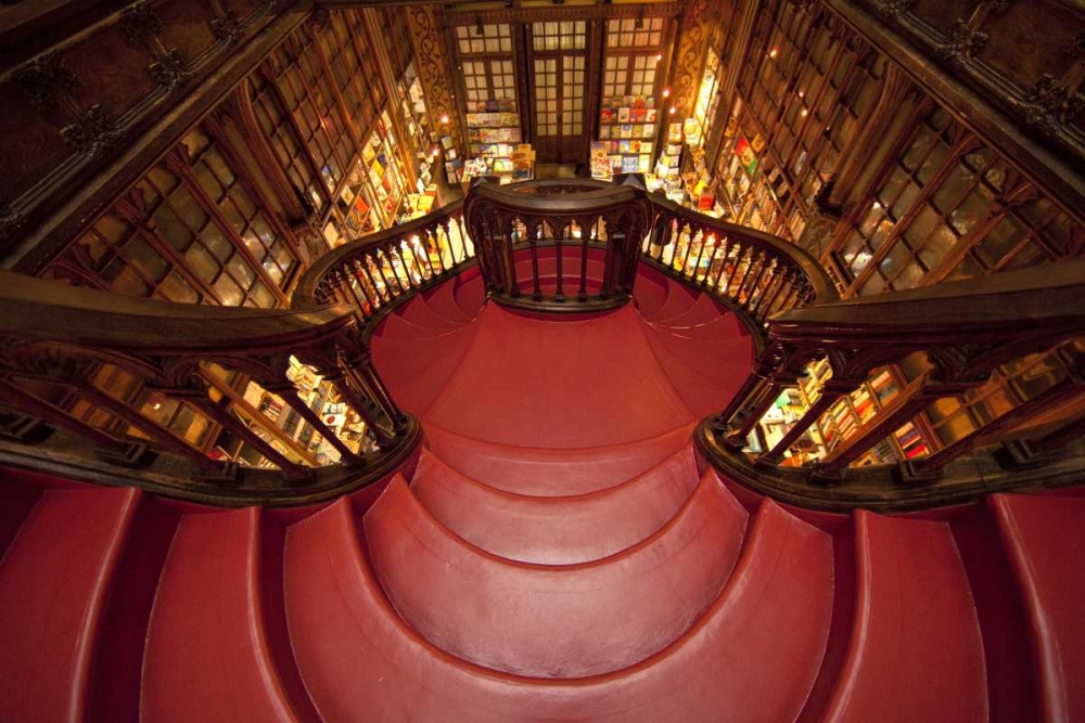 Wall Art Painting id:136710, Name: Portugal, Porto Stairway in Lello Book Store, Artist: Zuckerman, Jim