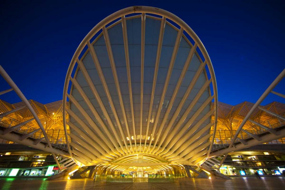 Wall Art Painting id:136781, Name: Portugal, Lisbon Oriente Train Station at night, Artist: Zuckerman, Jim