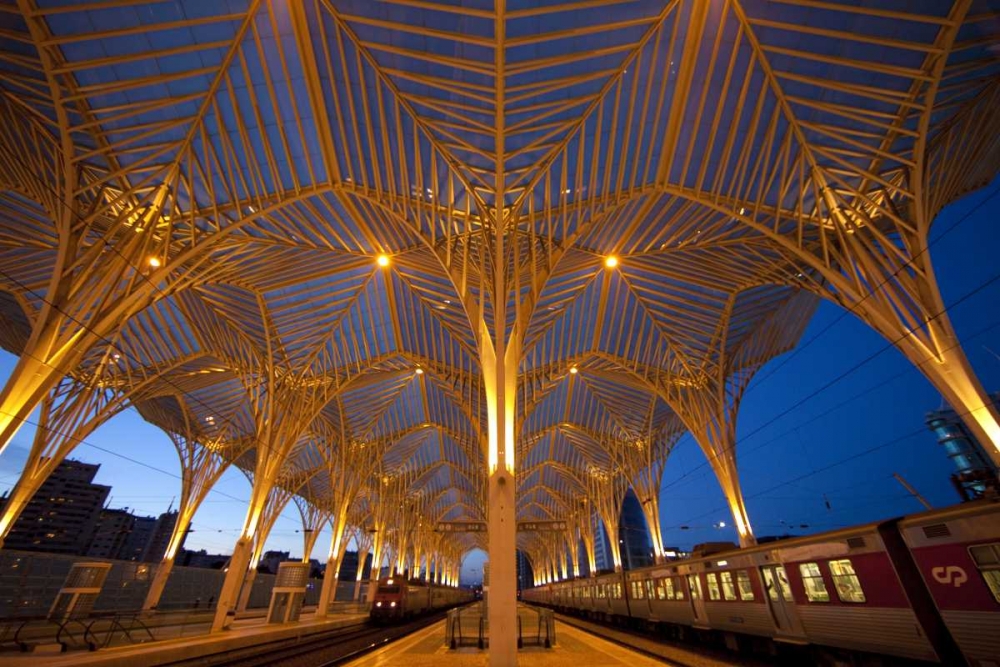 Wall Art Painting id:136782, Name: Portugal, Lisbon Oriente Train Station at night, Artist: Zuckerman, Jim