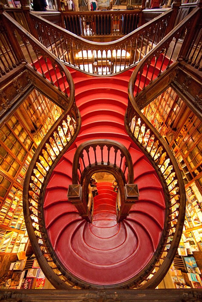 Wall Art Painting id:403176, Name: Portugal-Porto Ornate staircase in the Lello Bookstore, Artist: Jaynes Gallery