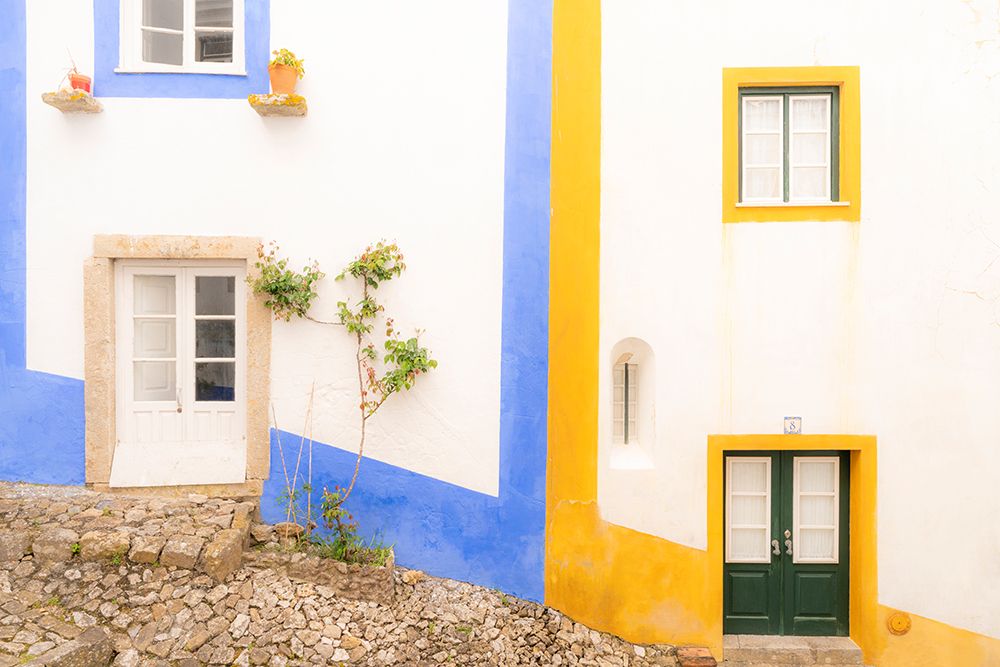 Wall Art Painting id:518128, Name: Europe-Portugal-Obidos-Colorful exterior of houses, Artist: Jaynes Gallery
