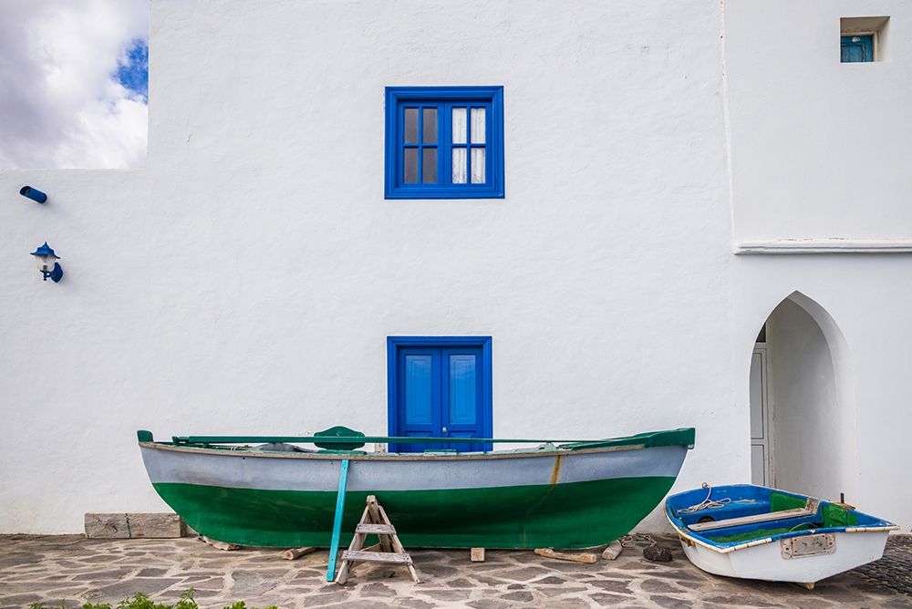 Wall Art Painting id:403246, Name: Spain-Canary Islands-Fuerteventura Island-Pozo Negro-fishing boats, Artist: Bibikow, Walter