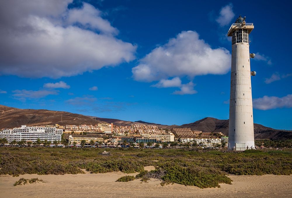 Wall Art Painting id:403260, Name: Canary Islands-Fuerteventura Island-Morro Jable-Faro de Morro Jable lighthouse, Artist: Bibikow, Walter