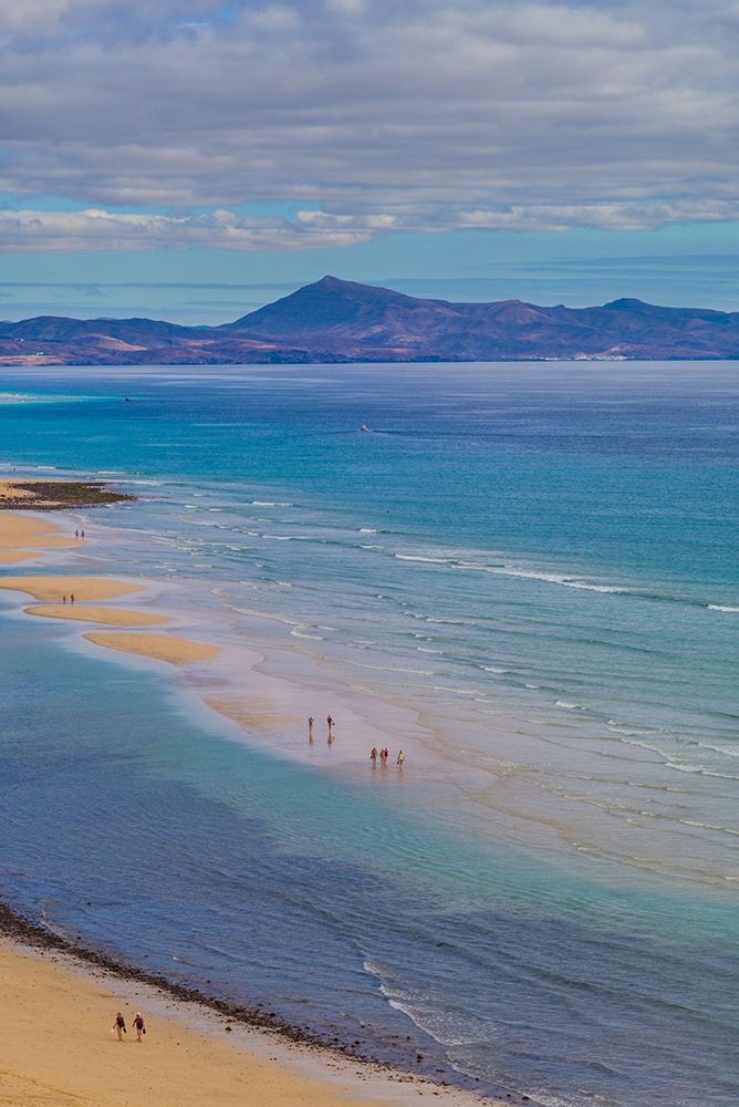 Wall Art Painting id:403261, Name: Canary Islands-Fuerteventura Island-Costa Calma-high angle view of Playa de Sotavento beach, Artist: Bibikow, Walter