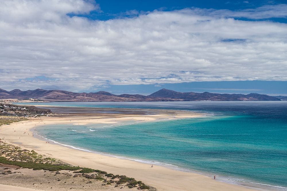 Wall Art Painting id:403264, Name: Canary Islands-Fuerteventura Island-Costa Calma-high angle view of Playa de Sotavento beach, Artist: Bibikow, Walter