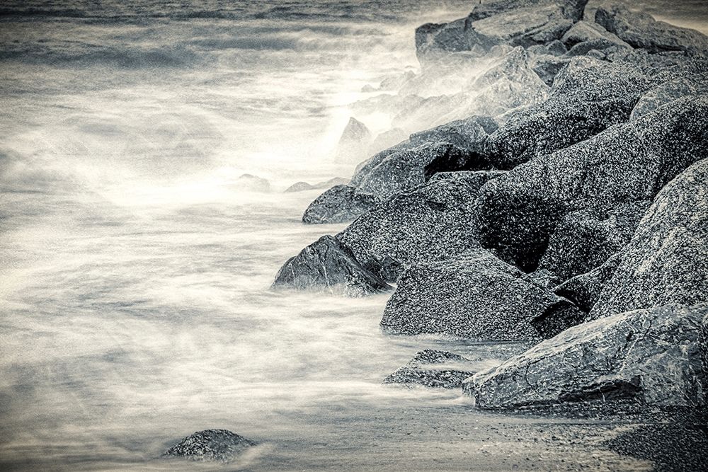 Wall Art Painting id:404181, Name: Boulders in Surf, Artist: Miller, Anna