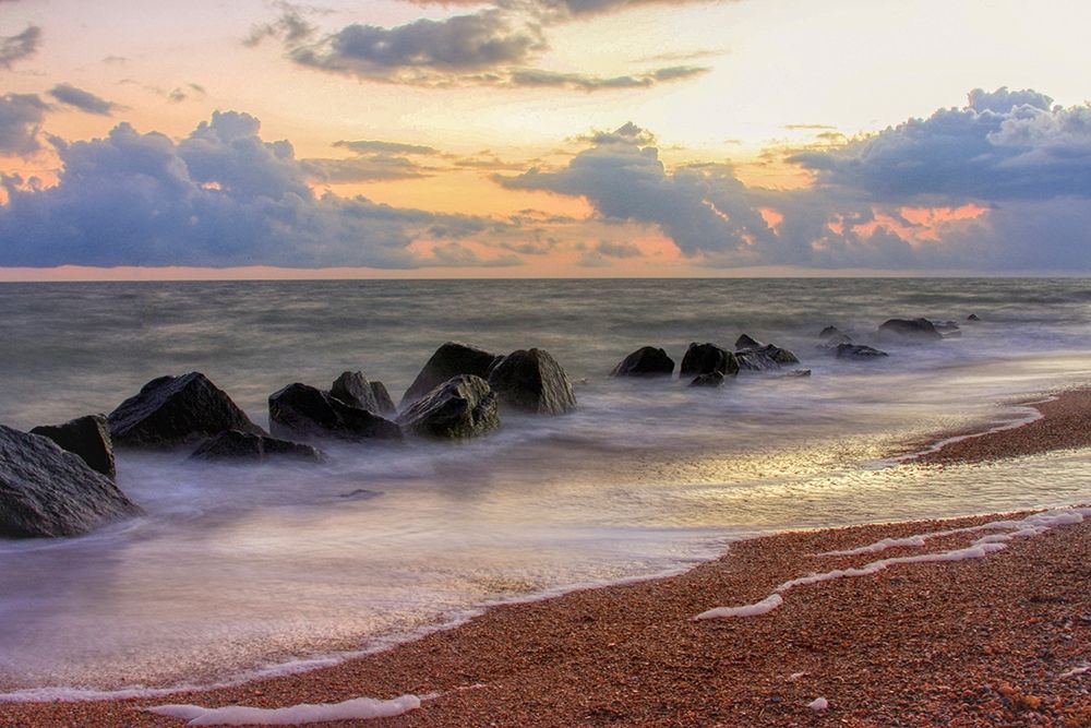 Wall Art Painting id:404183, Name: Atlantic Ocean Beach at Sunrise, Artist: Miller, Anna