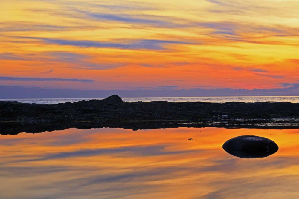 Wall Art Painting id:128511, Name: Gulf of St Lawrence reflection at sunset, Artist: Grandmaison, Mike