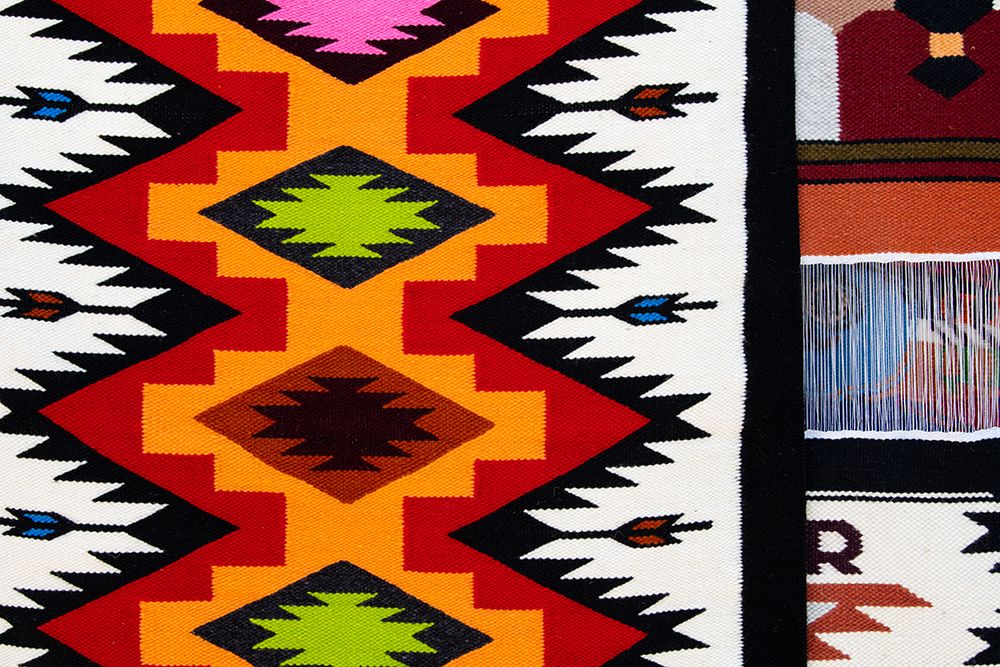 Wall Art Painting id:604457, Name: Ecuador-Quito. Otavalo Market. Traditional Ecuadorian wool blanket., Artist: Hopkins, Cindy Miller