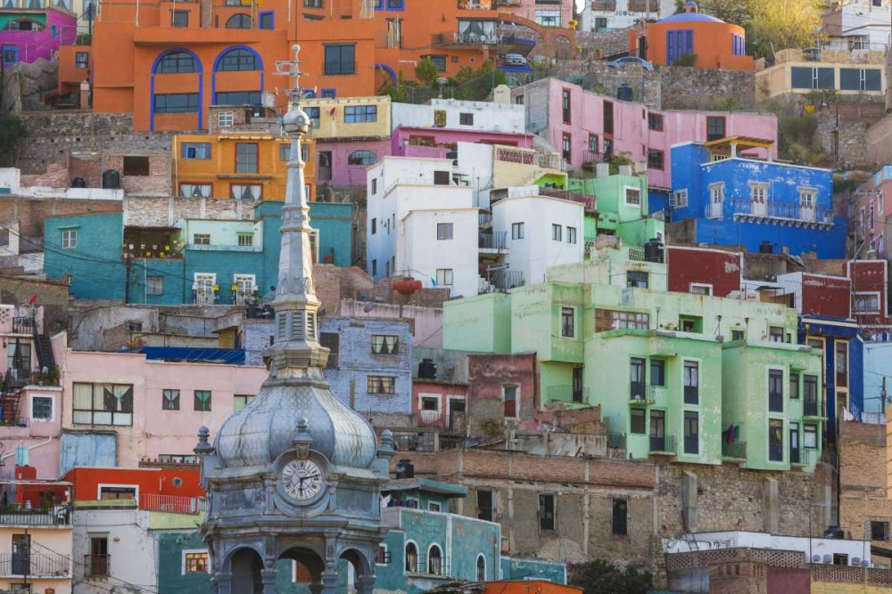 Wall Art Painting id:132059, Name: Mexico, Guanajuato View of city buildings, Artist: Paulson, Don