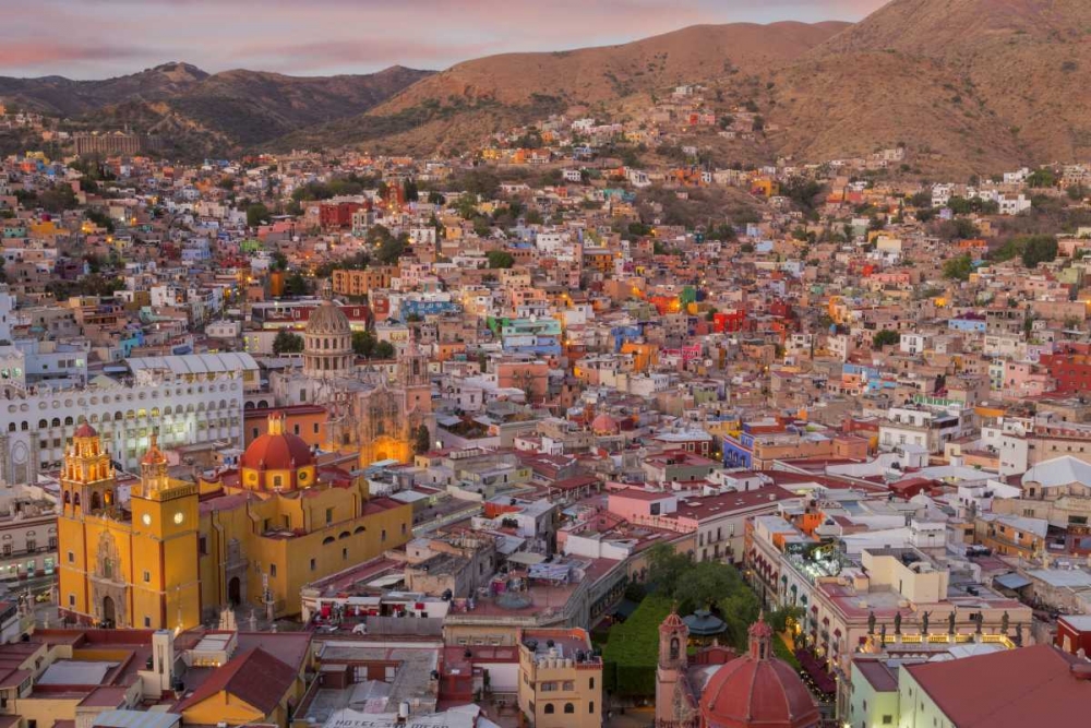 Wall Art Painting id:132602, Name: Mexico, Guanajuato Panoramic overview of city, Artist: Paulson, Don