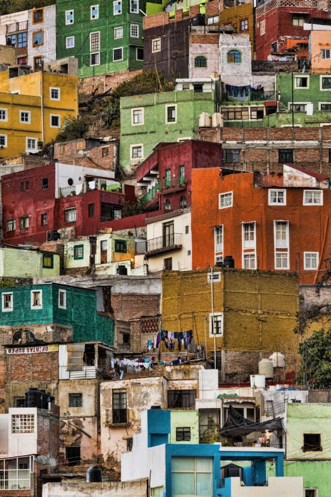 Wall Art Painting id:132828, Name: Mexico, Guanajuato Detail of homes on hillside, Artist: Paulson, Don