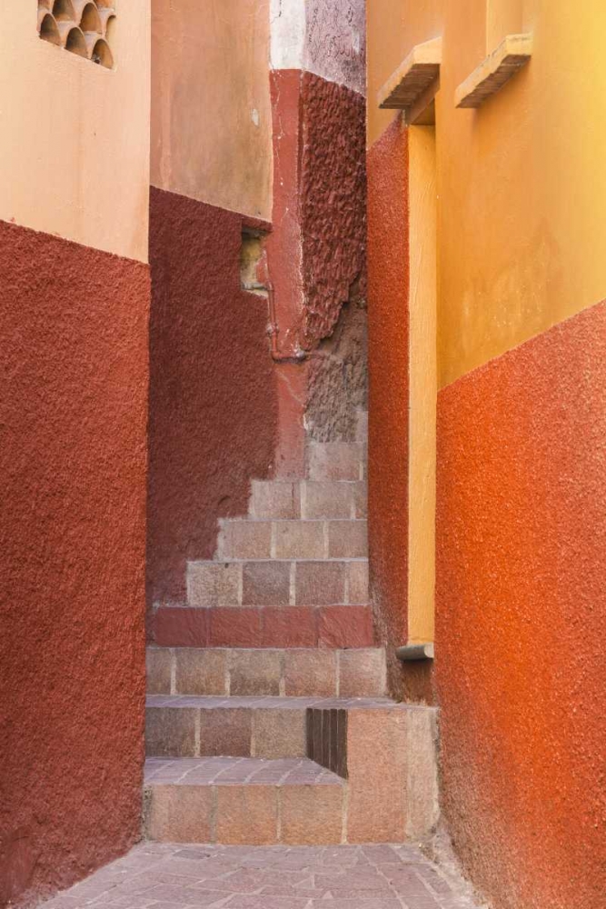 Wall Art Painting id:133239, Name: Mexico, Guanajuato Close-up of colorful stairway, Artist: Paulson, Don