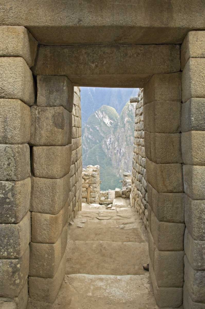 Wall Art Painting id:130794, Name: Peru, Machu Picchu, Double-jamb doorway entrance, Artist: Kirkland, Dennis