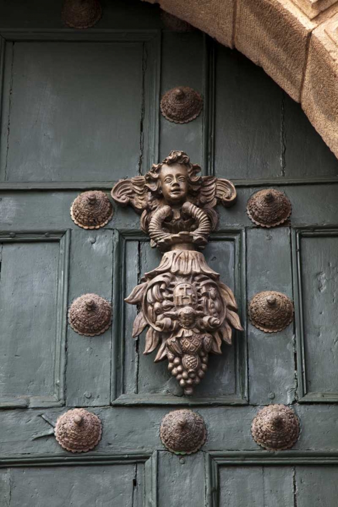 Wall Art Painting id:130082, Name: Peru, Cuzco Door detail of a Jesuit church, Artist: Kaveney, Wendy