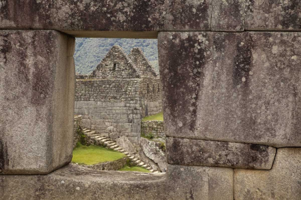 Wall Art Painting id:130581, Name: Peru, Machu PicchuHouse framed by a stone window, Artist: Kaveney, Wendy