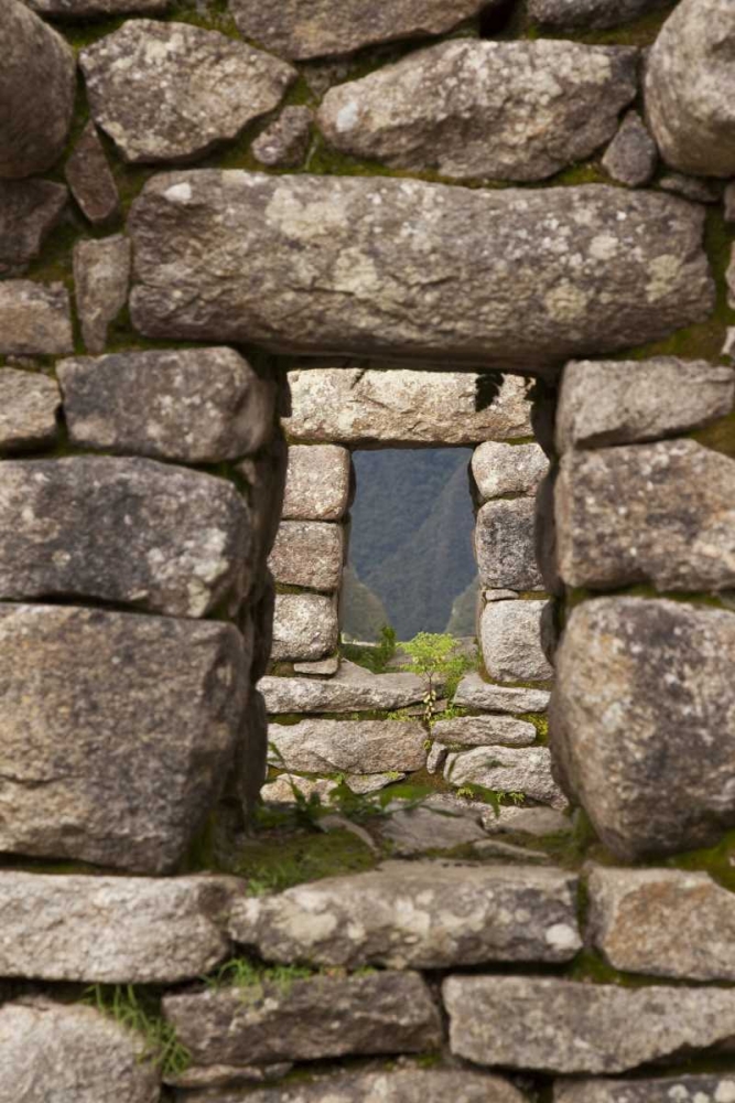 Wall Art Painting id:130141, Name: Peru, Machu Picchu Aligned windows in ruins, Artist: Kaveney, Wendy