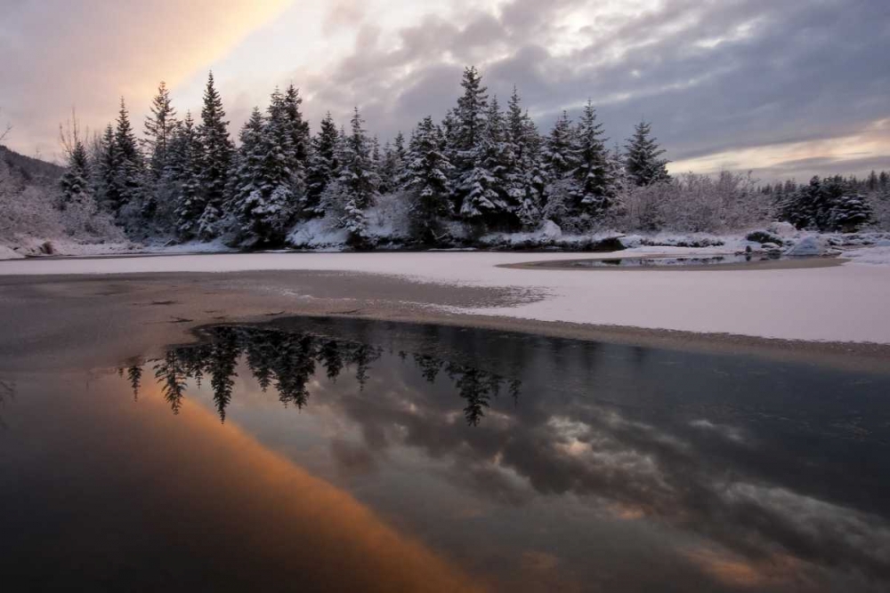 Wall Art Painting id:128908, Name: AK, Mendenhall Glacier Sunset reflection, Artist: Illg, Cathy and Gordon