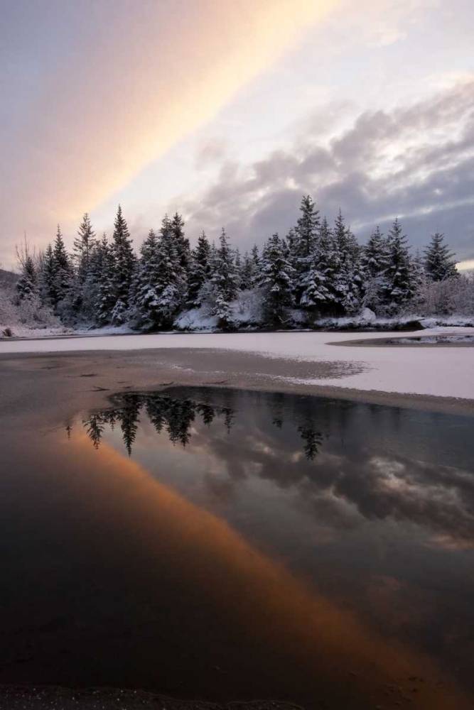 Wall Art Painting id:128909, Name: AK, Mendenhall Glacier Sunset reflection, Artist: Illg, Cathy and Gordon