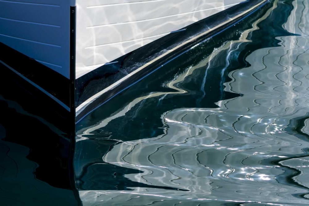 Wall Art Painting id:132250, Name: USA, Alaska Reflection of boat bow in water, Artist: Paulson, Don