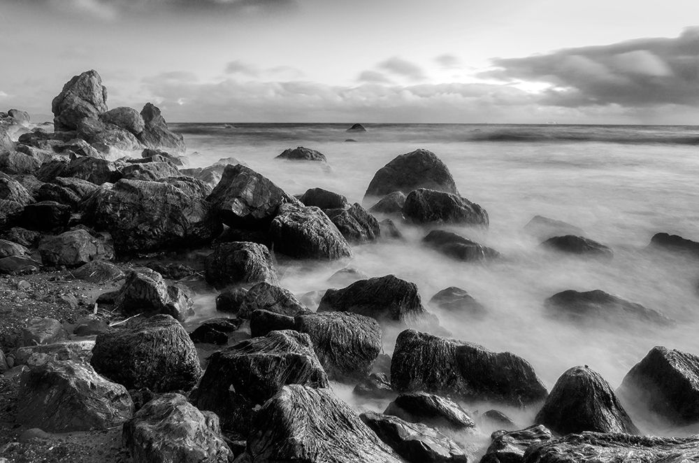 Wall Art Painting id:404846, Name: Rocky Muir Beach Evening-California-USA, Artist: Miller, Anna