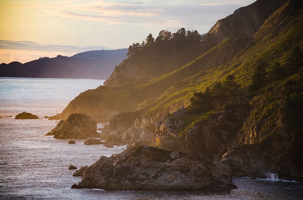 Wall Art Painting id:404859, Name: Coastal Cliffs at Sunset-Julia Pfeiffer Burns State Park-Big Sur-California-USA, Artist: Miller, Anna