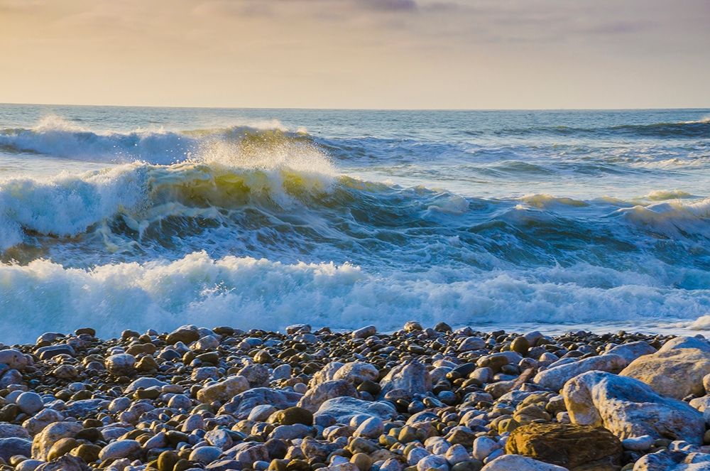 Wall Art Painting id:404871, Name: Large Waves on Rockaway Beach-Pacifica-California-USA, Artist: Miller, Anna