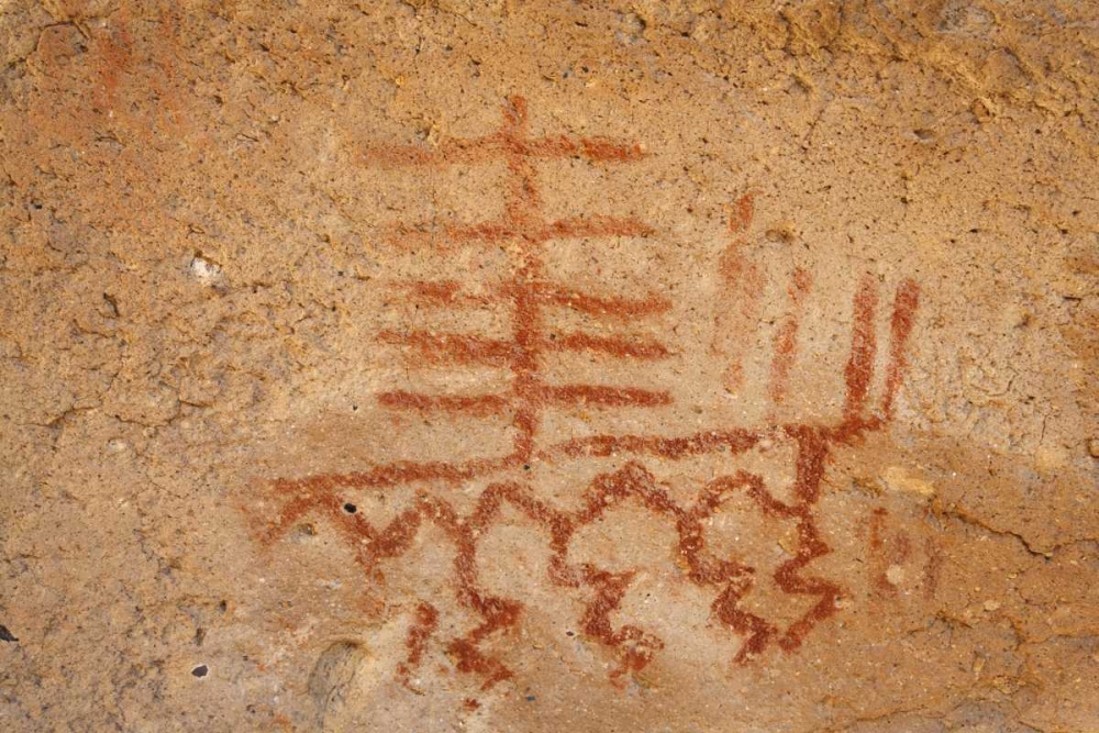 Wall Art Painting id:127806, Name: California, Owens Valley Pictographs in a cave, Artist: Flaherty, Dennis