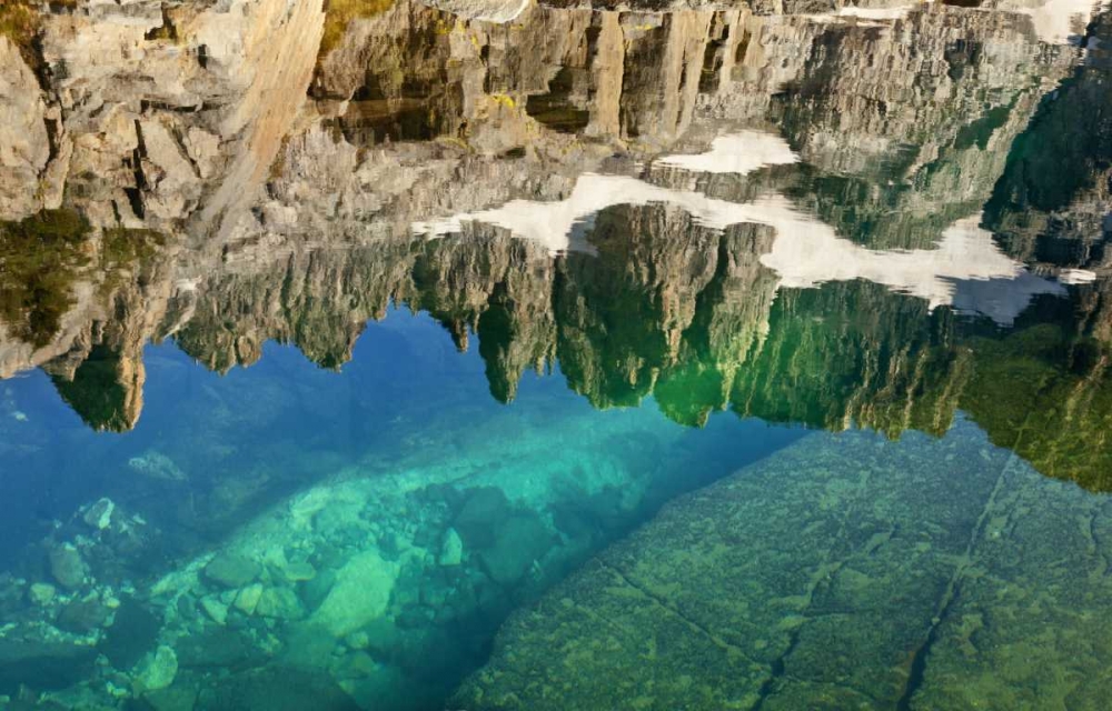 Wall Art Painting id:132927, Name: CA, Inyo NF Minarets reflected in Iceberg Lake, Artist: Paulson, Don