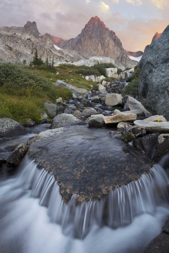 Wall Art Painting id:133159, Name: CA, Inyo NF Stream with waterfall and Mt Ritter, Artist: Paulson, Don