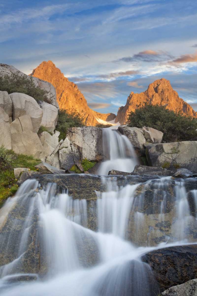 Wall Art Painting id:133223, Name: CA, Inyo NF Waterfalls below Mt Ritter, sunrise, Artist: Paulson, Don