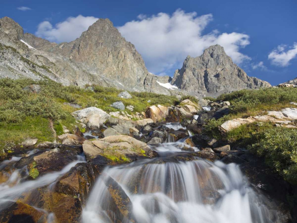 Wall Art Painting id:132134, Name: CA, Inyo NF Waterfalls below Mount Ritter, Artist: Paulson, Don