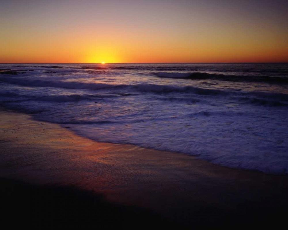 Wall Art Painting id:134996, Name: CA, San Diego, A beach on the ocean at Sunset, Artist: Talbot Frank, Christopher